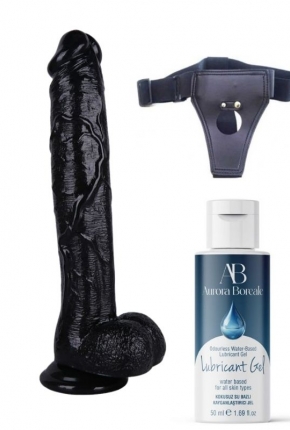 Belden Balamal Kayganlatrc Set Noctis 30cm Siyah Dildo No:39